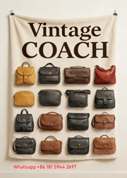 Vintage Coach Handbags Print Flannel Fleece Throw Blanket C068
